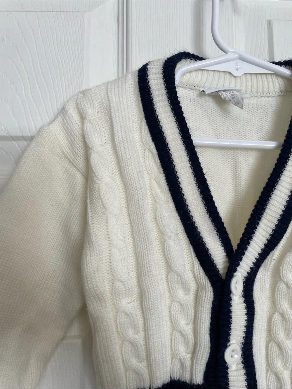 Vintage Carters size 18-24 months Classic Cable-Knit V-Neck Cardigan Sweater